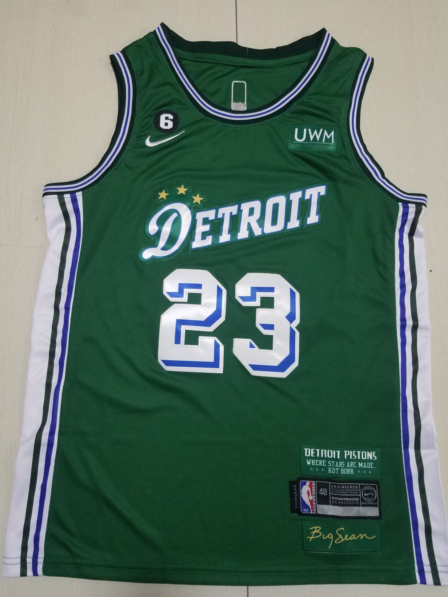 Men Detroit Pistons 23 Ivey Green Nike City Edition 2022 NBA Jersey